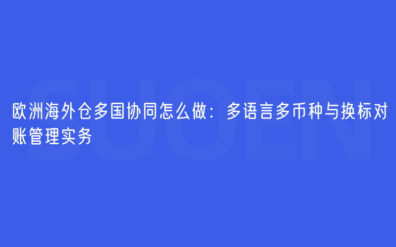 欧洲海外仓多国协同怎么做：多语言多币种与换标对账管理实务
